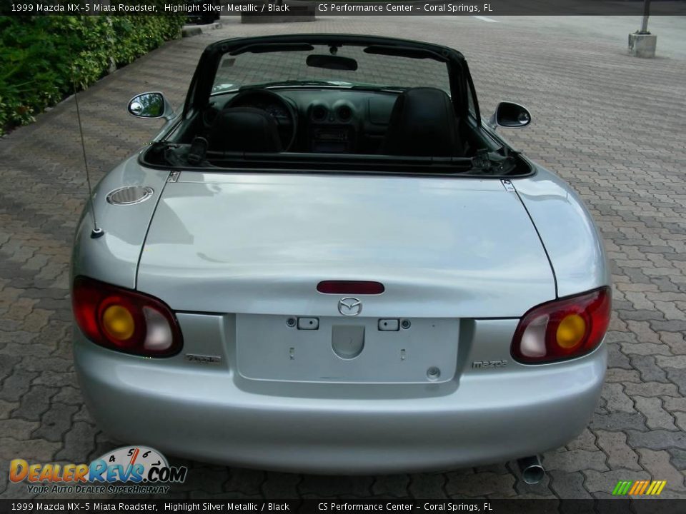 1999 Mazda MX-5 Miata Roadster Highlight Silver Metallic / Black Photo #7