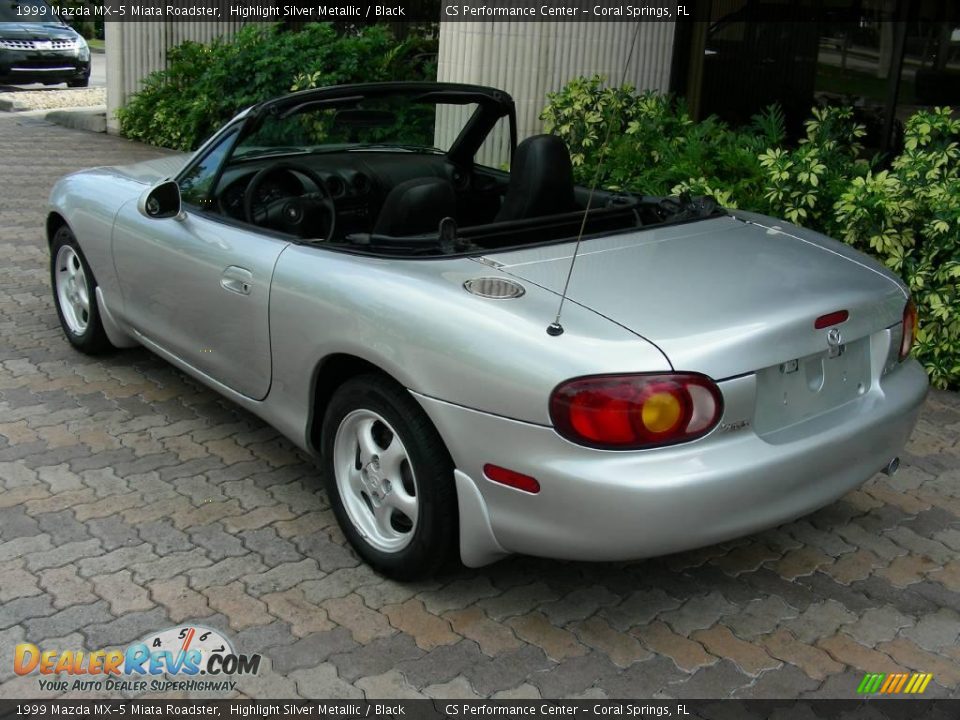 1999 Mazda MX-5 Miata Roadster Highlight Silver Metallic / Black Photo #9