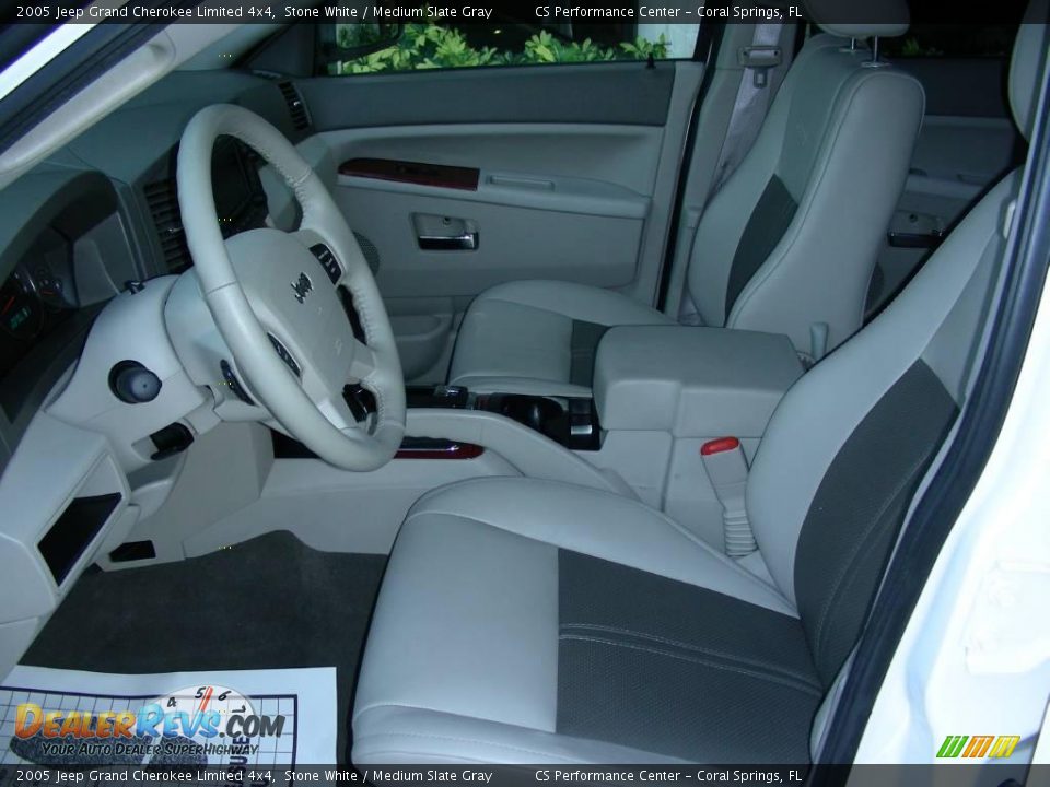 2005 Jeep Grand Cherokee Limited 4x4 Stone White / Medium Slate Gray Photo #12