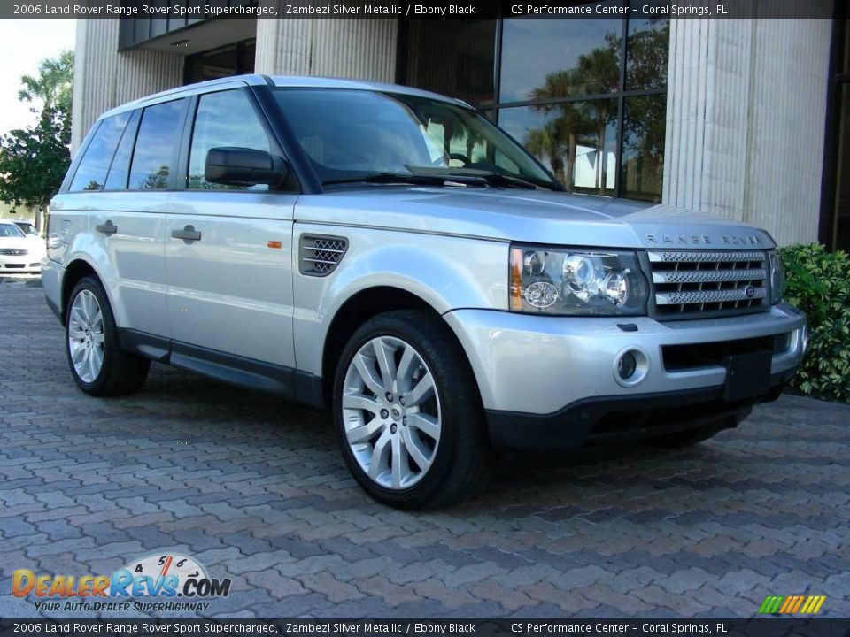 2006 Land Rover Range Rover Sport Supercharged Zambezi Silver Metallic / Ebony Black Photo #3