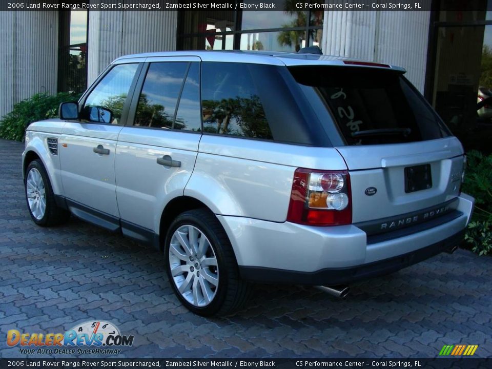 2006 Land Rover Range Rover Sport Supercharged Zambezi Silver Metallic / Ebony Black Photo #6