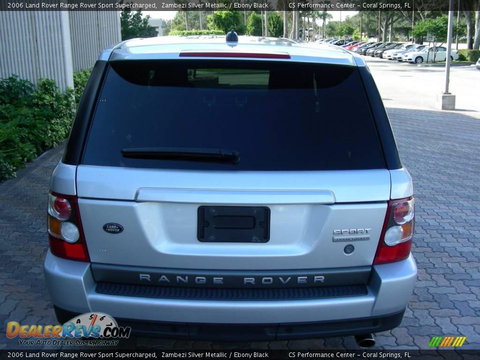 2006 Land Rover Range Rover Sport Supercharged Zambezi Silver Metallic / Ebony Black Photo #13