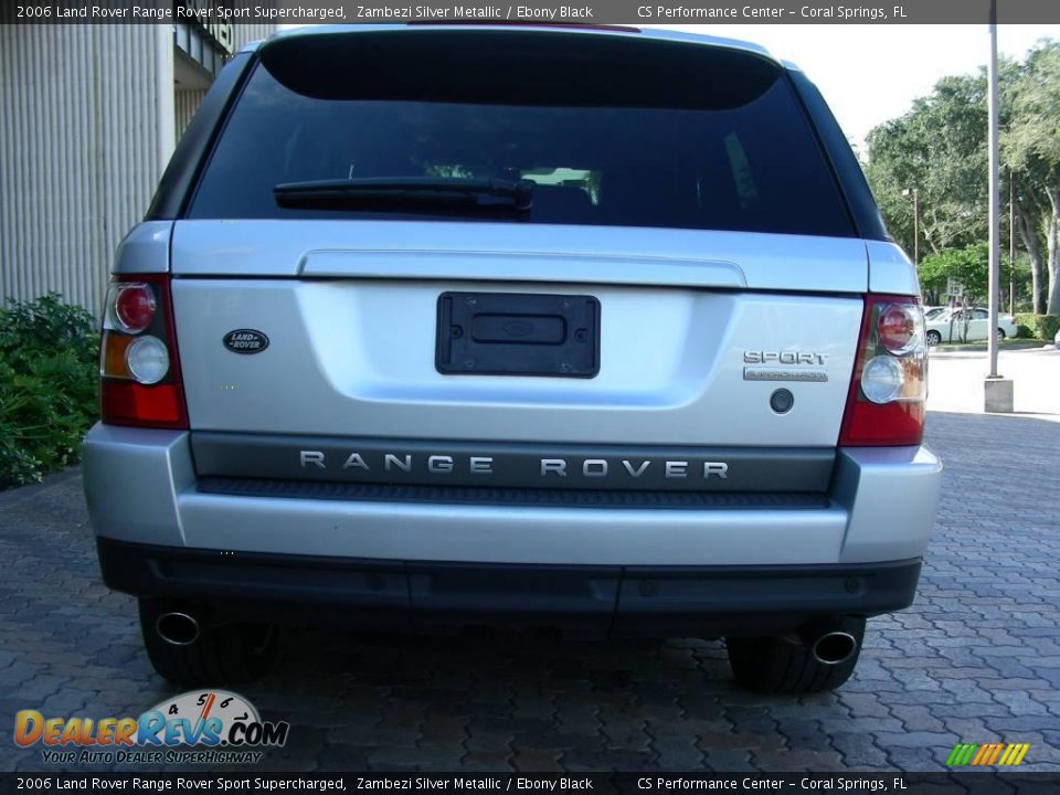 2006 Land Rover Range Rover Sport Supercharged Zambezi Silver Metallic / Ebony Black Photo #14