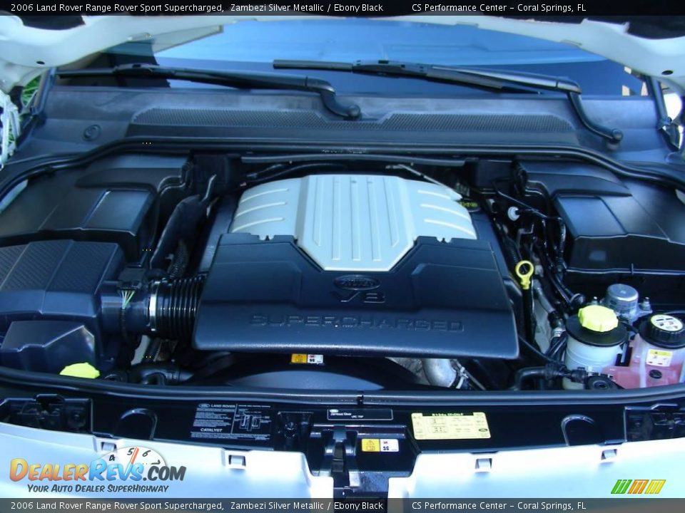 2006 Land Rover Range Rover Sport Supercharged Zambezi Silver Metallic / Ebony Black Photo #35
