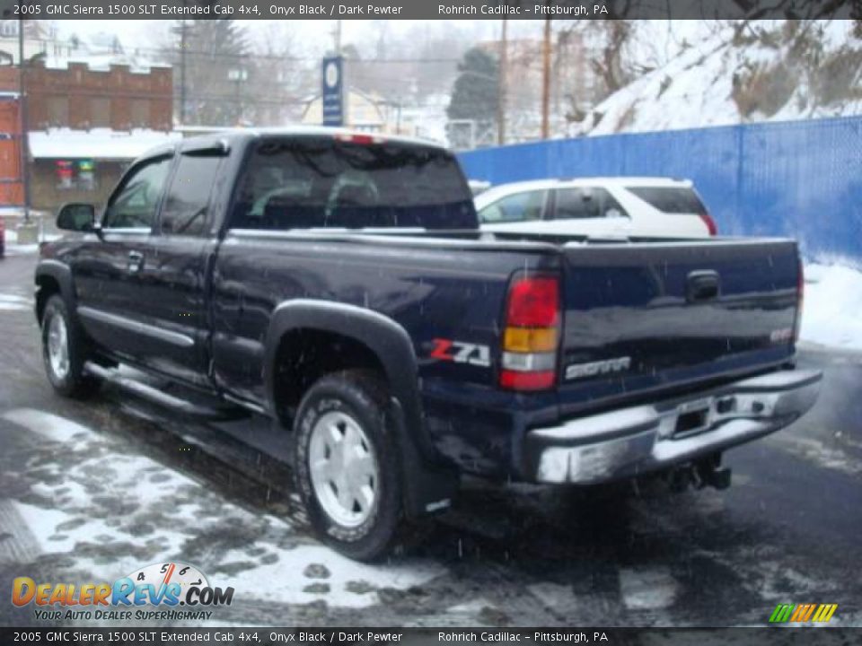 2005 GMC Sierra 1500 SLT Extended Cab 4x4 Onyx Black / Dark Pewter Photo #3