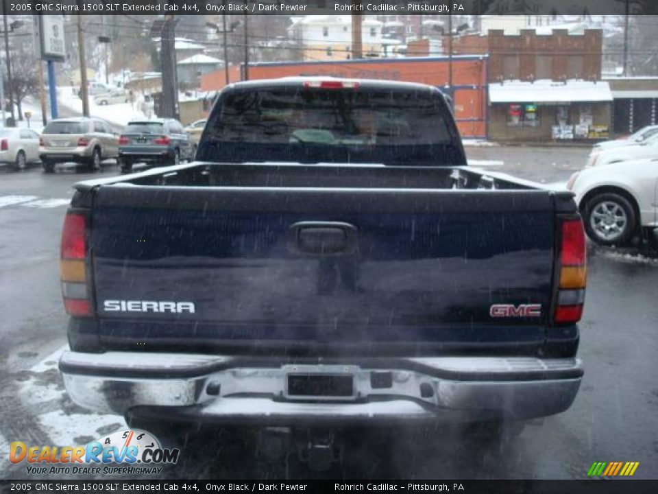 2005 GMC Sierra 1500 SLT Extended Cab 4x4 Onyx Black / Dark Pewter Photo #4