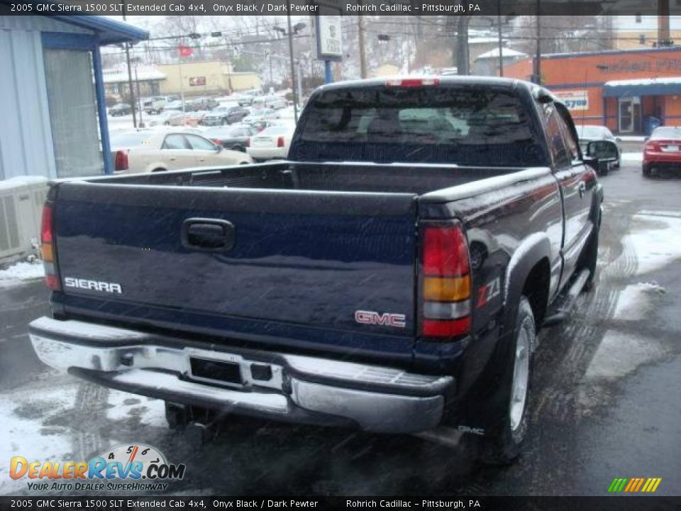 2005 GMC Sierra 1500 SLT Extended Cab 4x4 Onyx Black / Dark Pewter Photo #5