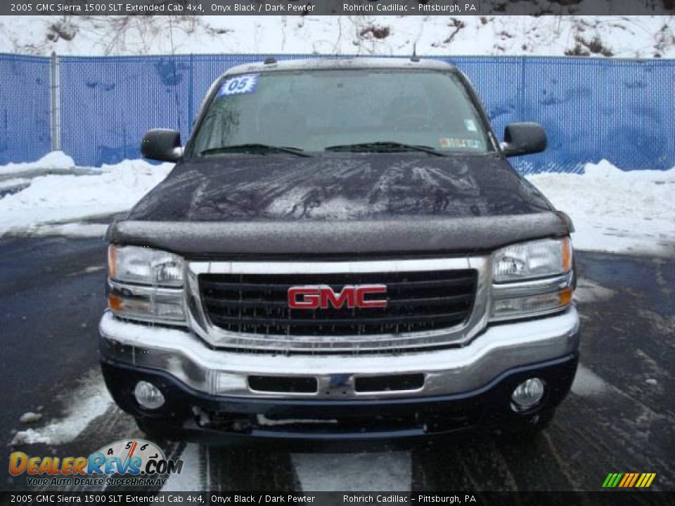 2005 GMC Sierra 1500 SLT Extended Cab 4x4 Onyx Black / Dark Pewter Photo #7