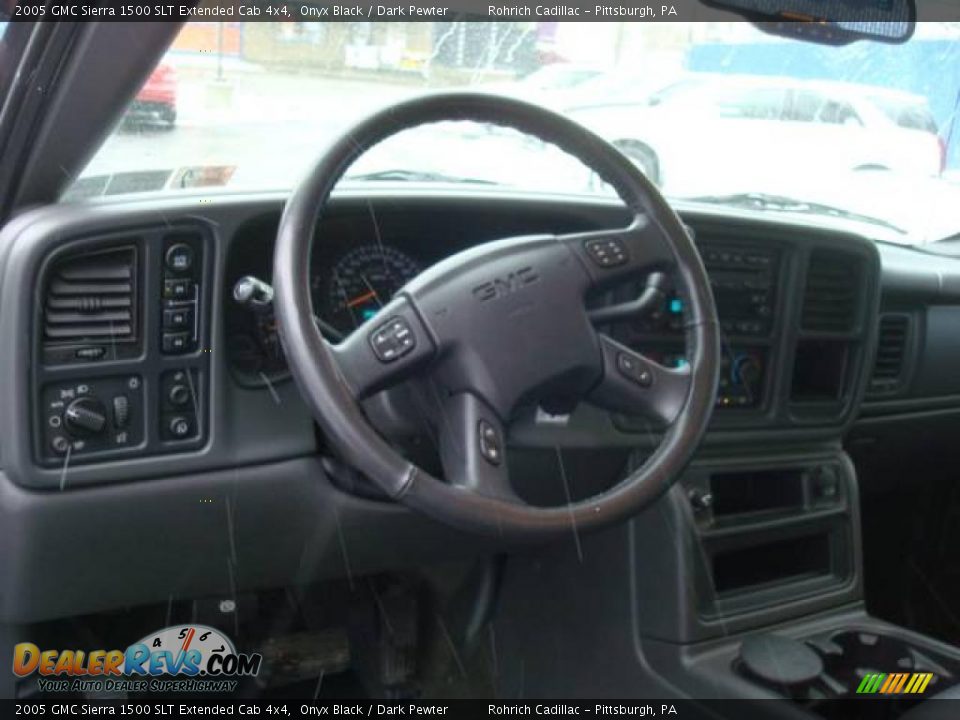 2005 GMC Sierra 1500 SLT Extended Cab 4x4 Onyx Black / Dark Pewter Photo #13