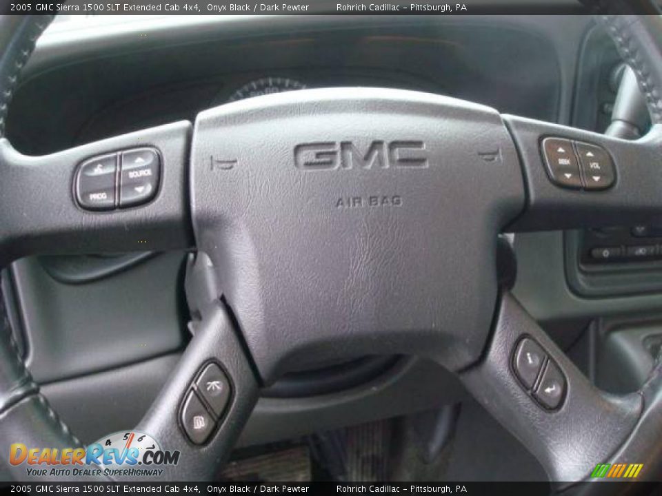 2005 GMC Sierra 1500 SLT Extended Cab 4x4 Onyx Black / Dark Pewter Photo #15