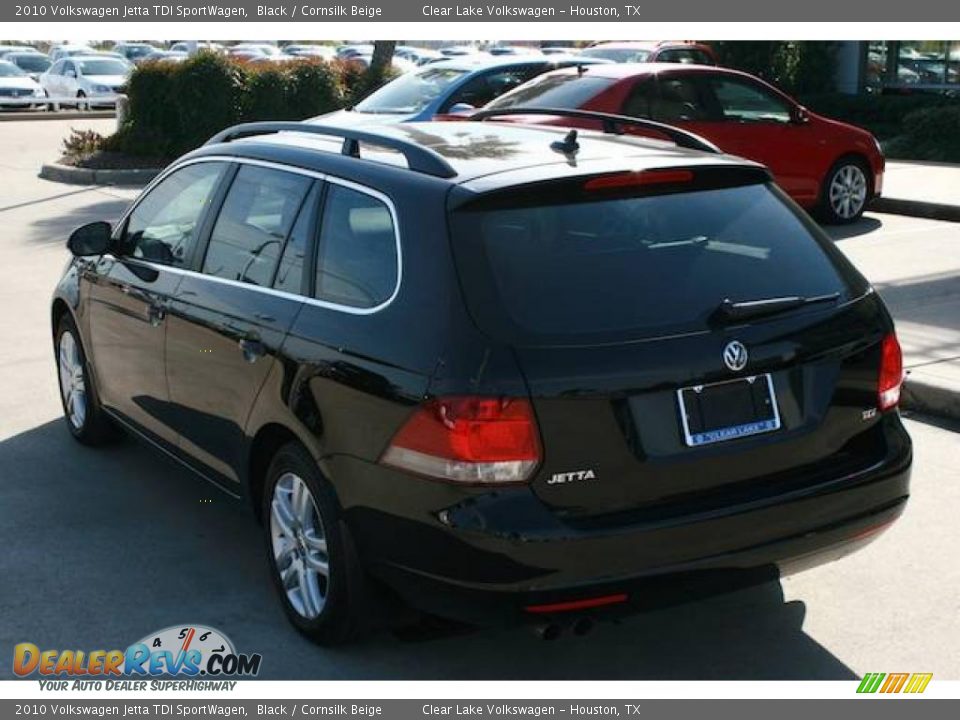 2010 Volkswagen Jetta TDI SportWagen Black / Cornsilk Beige Photo #2