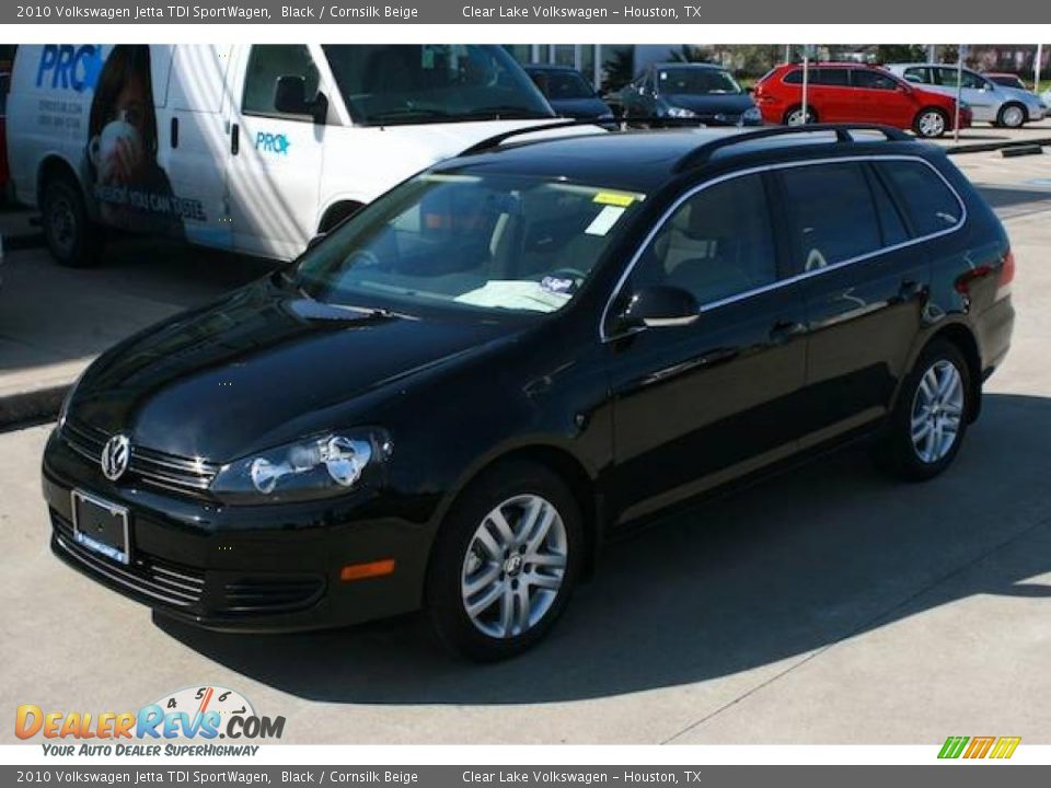 2010 Volkswagen Jetta TDI SportWagen Black / Cornsilk Beige Photo #3