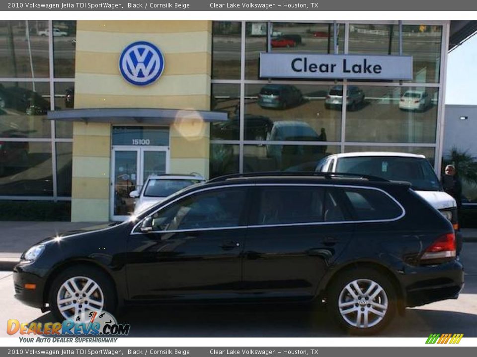 2010 Volkswagen Jetta TDI SportWagen Black / Cornsilk Beige Photo #4