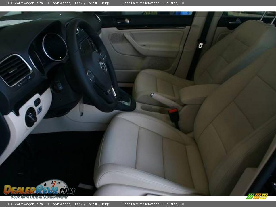 2010 Volkswagen Jetta TDI SportWagen Black / Cornsilk Beige Photo #5