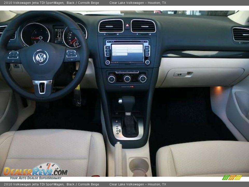 2010 Volkswagen Jetta TDI SportWagen Black / Cornsilk Beige Photo #6