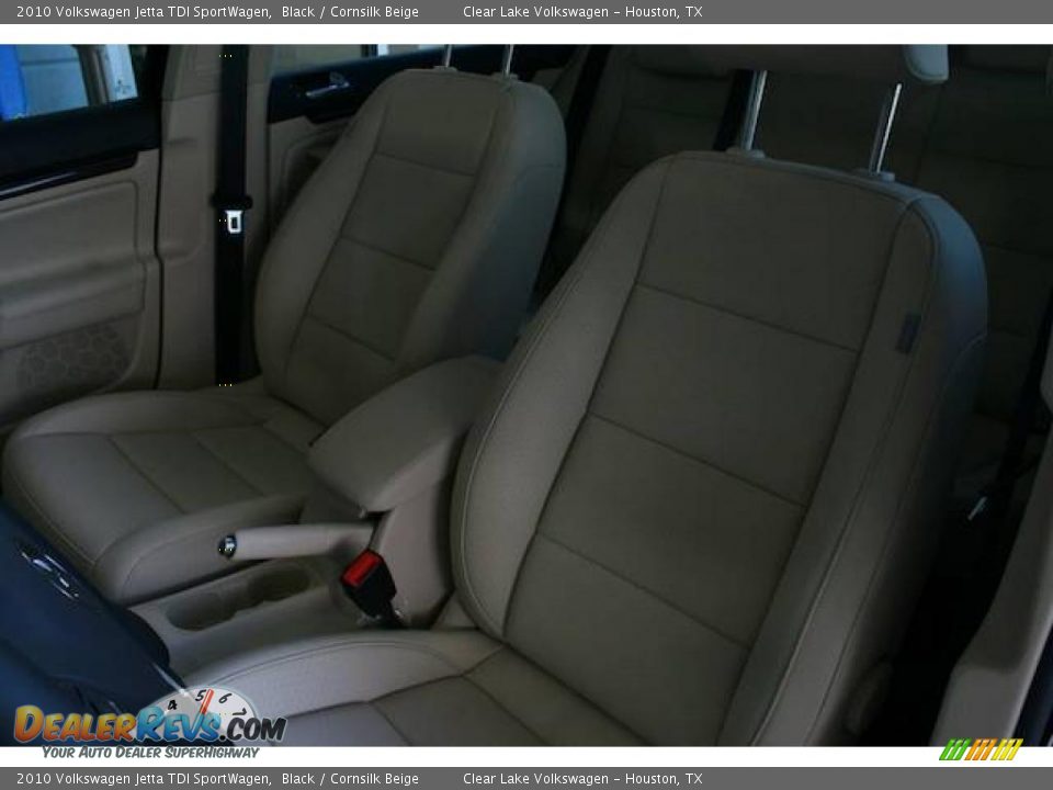 2010 Volkswagen Jetta TDI SportWagen Black / Cornsilk Beige Photo #7
