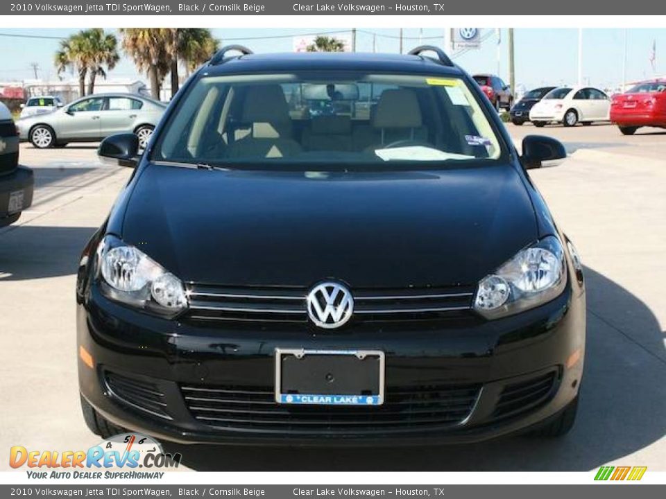 2010 Volkswagen Jetta TDI SportWagen Black / Cornsilk Beige Photo #13