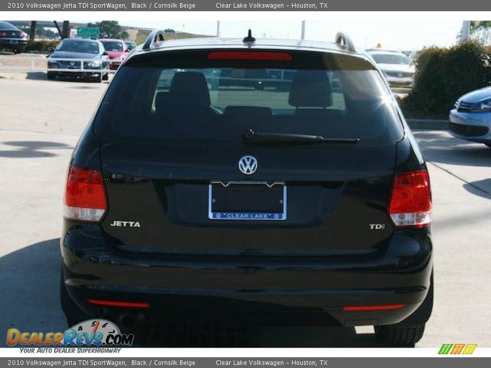 2010 Volkswagen Jetta TDI SportWagen Black / Cornsilk Beige Photo #14