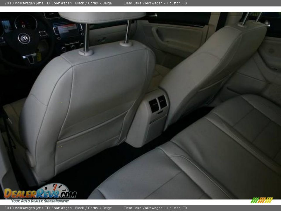 2010 Volkswagen Jetta TDI SportWagen Black / Cornsilk Beige Photo #15