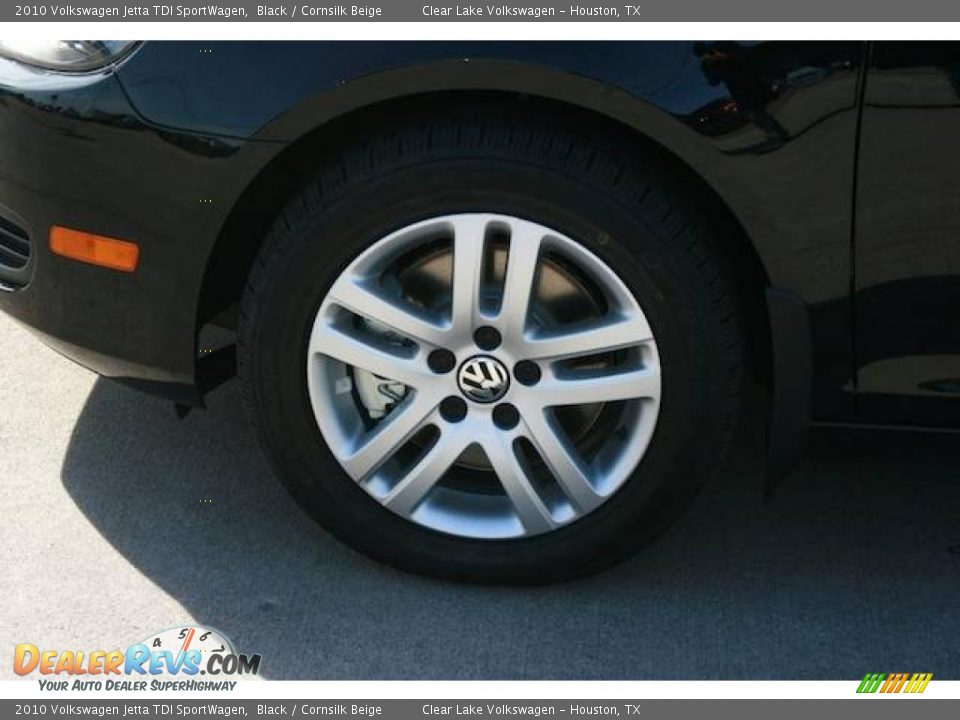 2010 Volkswagen Jetta TDI SportWagen Black / Cornsilk Beige Photo #16