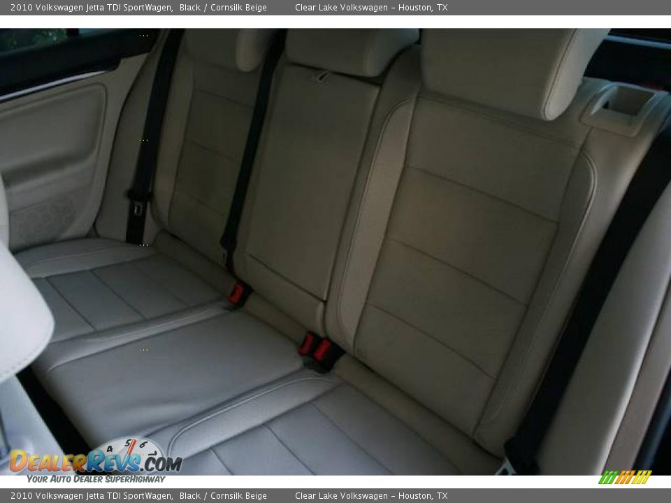 2010 Volkswagen Jetta TDI SportWagen Black / Cornsilk Beige Photo #18