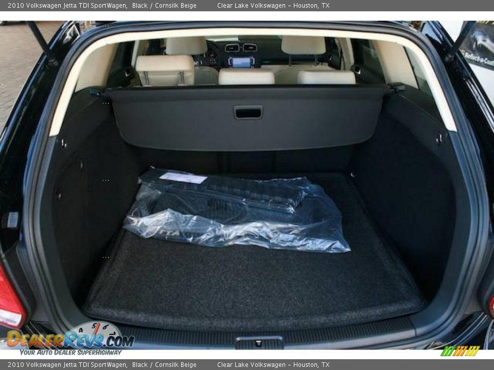 2010 Volkswagen Jetta TDI SportWagen Black / Cornsilk Beige Photo #19