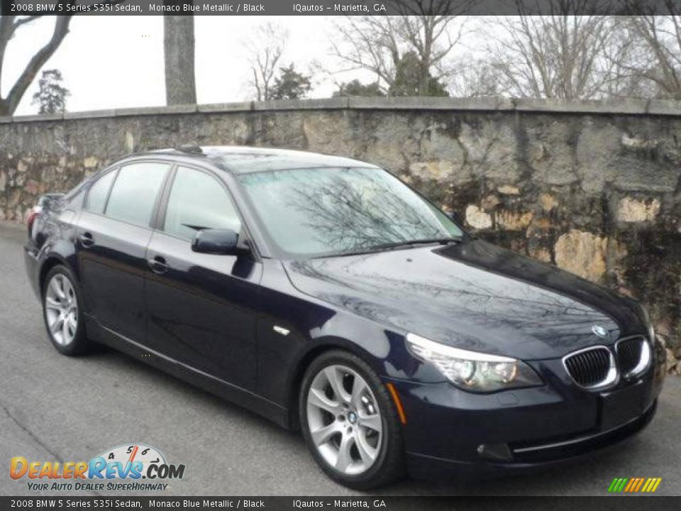 2008 BMW 5 Series 535i Sedan Monaco Blue Metallic / Black Photo #1