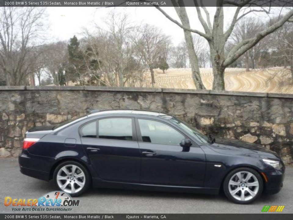 2008 BMW 5 Series 535i Sedan Monaco Blue Metallic / Black Photo #2