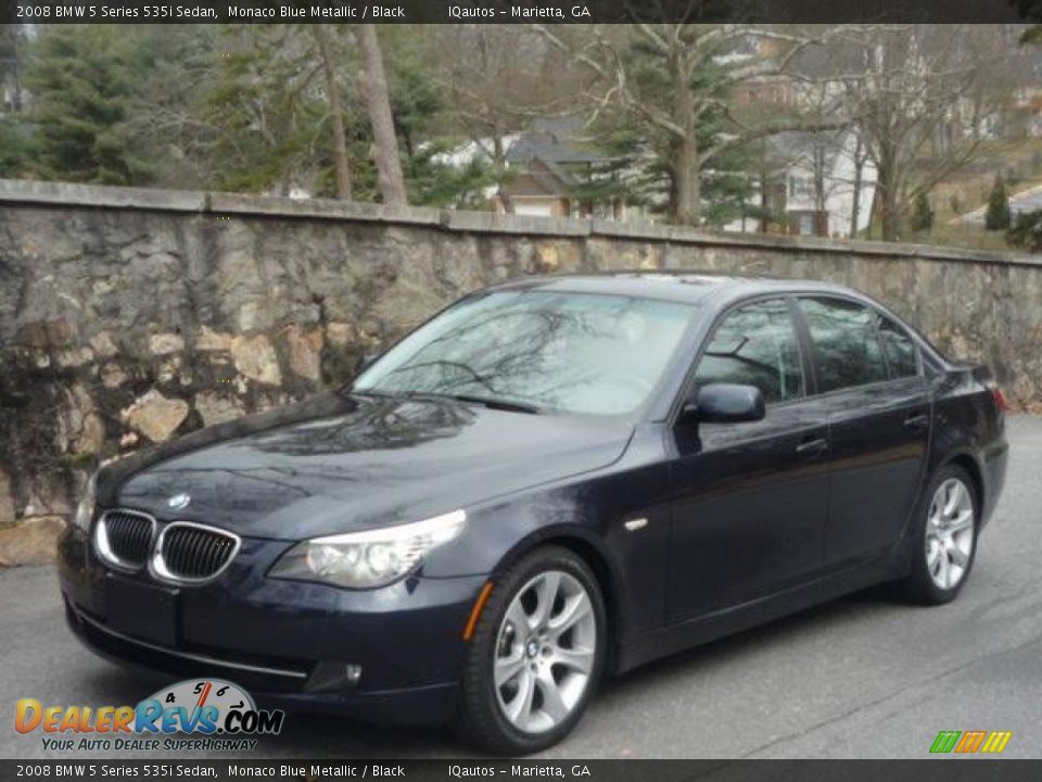 2008 BMW 5 Series 535i Sedan Monaco Blue Metallic / Black Photo #4