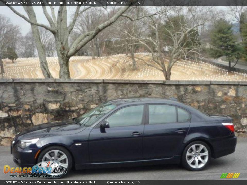 2008 BMW 5 Series 535i Sedan Monaco Blue Metallic / Black Photo #5