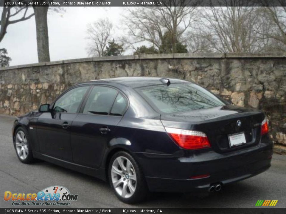 2008 BMW 5 Series 535i Sedan Monaco Blue Metallic / Black Photo #11