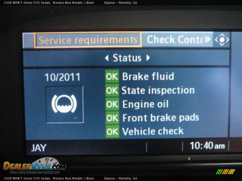 2008 BMW 5 Series 535i Sedan Monaco Blue Metallic / Black Photo #29