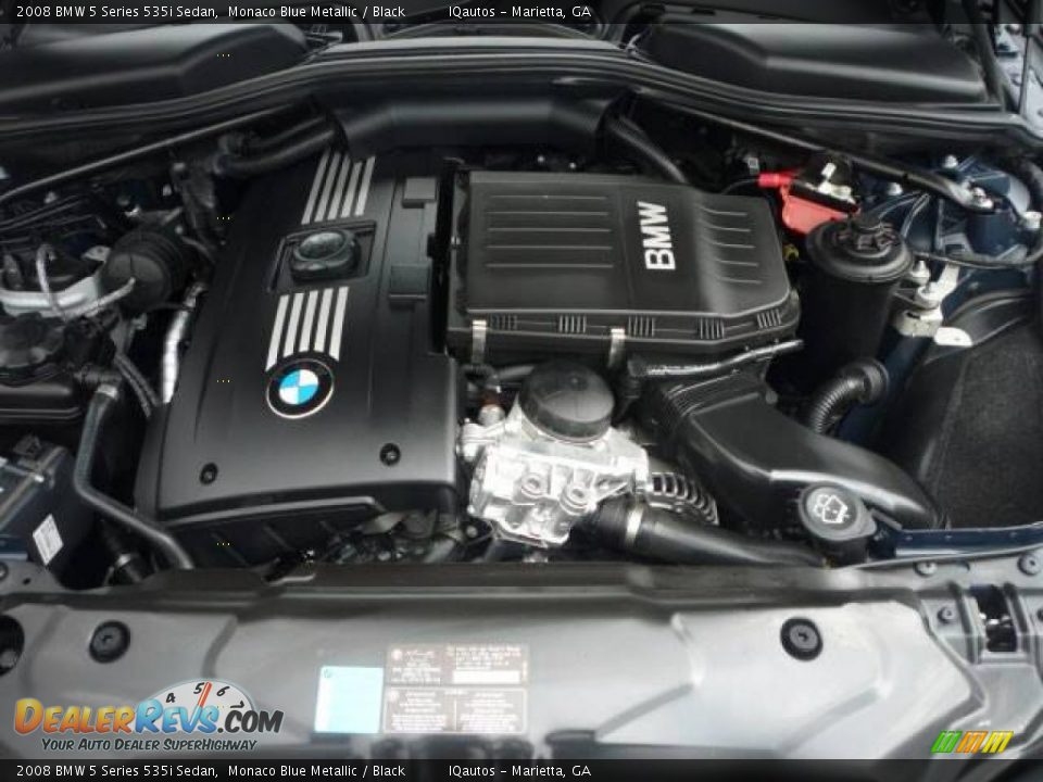 2008 BMW 5 Series 535i Sedan Monaco Blue Metallic / Black Photo #36