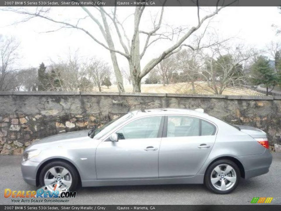 2007 BMW 5 Series 530i Sedan Silver Grey Metallic / Grey Photo #5
