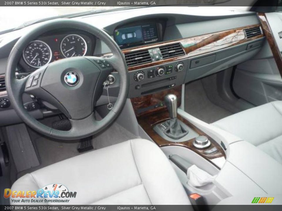 2007 BMW 5 Series 530i Sedan Silver Grey Metallic / Grey Photo #7
