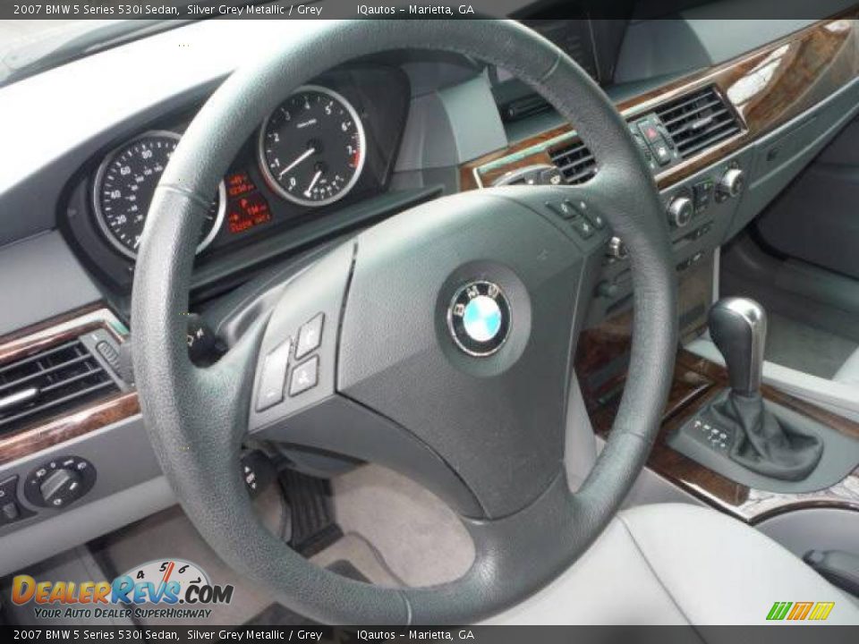 2007 BMW 5 Series 530i Sedan Silver Grey Metallic / Grey Photo #15
