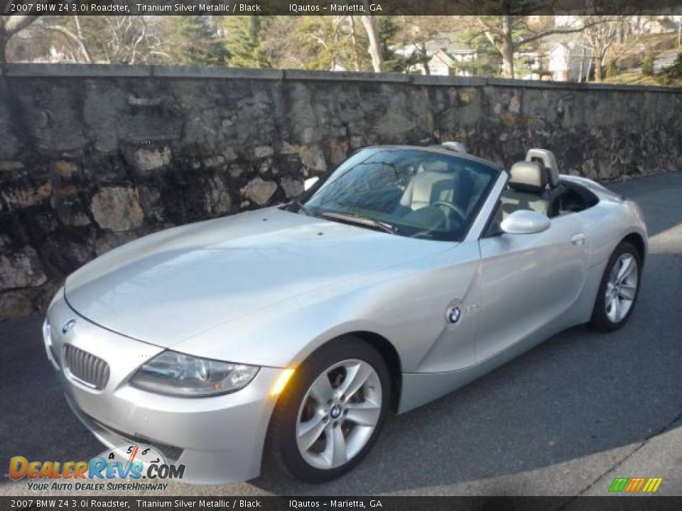 2007 BMW Z4 3.0i Roadster Titanium Silver Metallic / Black Photo #1
