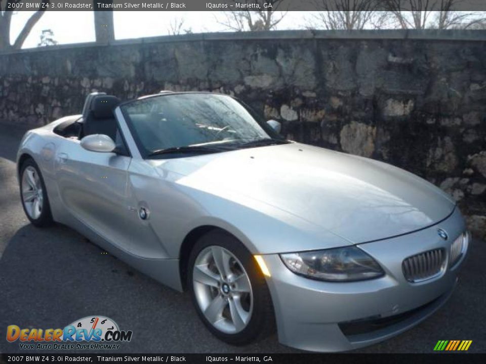 2007 BMW Z4 3.0i Roadster Titanium Silver Metallic / Black Photo #2