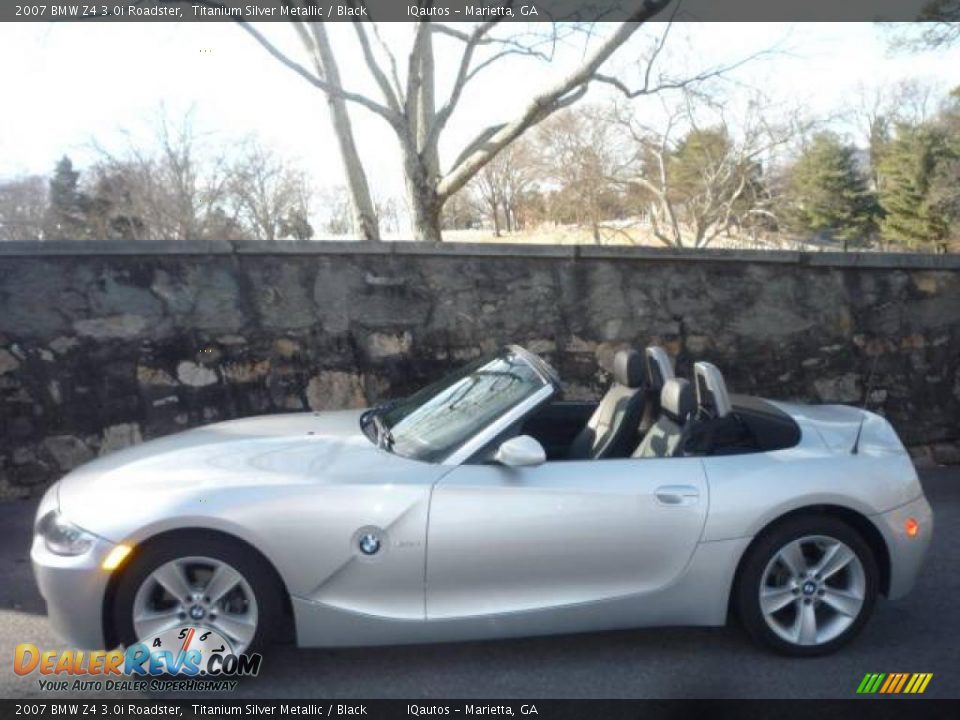 2007 BMW Z4 3.0i Roadster Titanium Silver Metallic / Black Photo #6