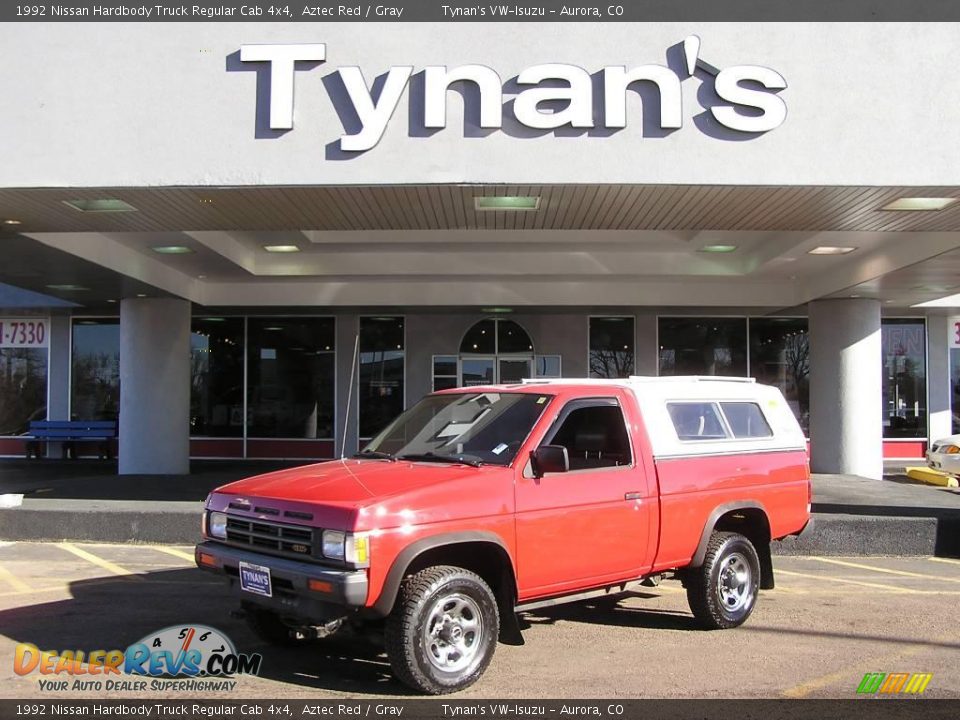 1992 Nissan Hardbody Truck Regular Cab 4x4 Aztec Red / Gray Photo #1