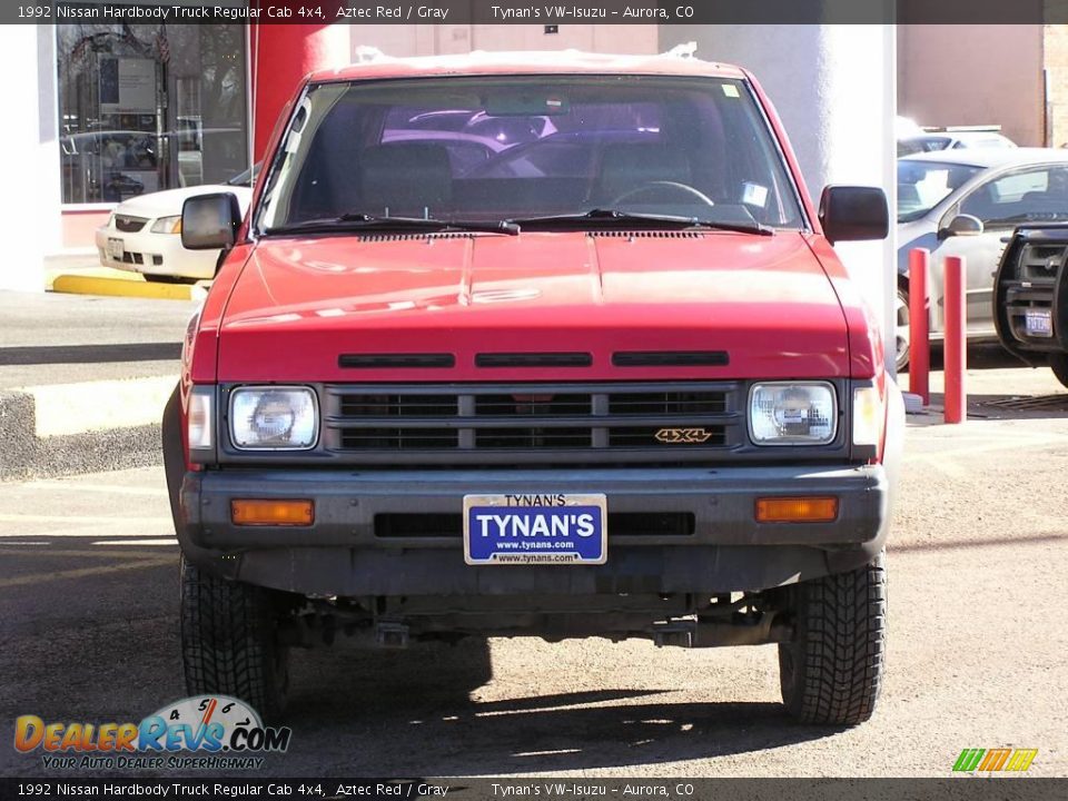 1992 Nissan Hardbody Truck Regular Cab 4x4 Aztec Red / Gray Photo #2