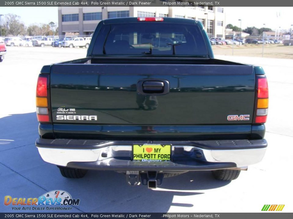 2005 GMC Sierra 1500 SLE Extended Cab 4x4 Polo Green Metallic / Dark Pewter Photo #4