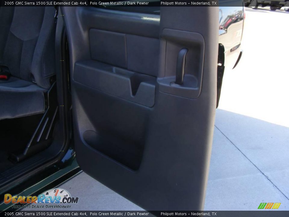 2005 GMC Sierra 1500 SLE Extended Cab 4x4 Polo Green Metallic / Dark Pewter Photo #34