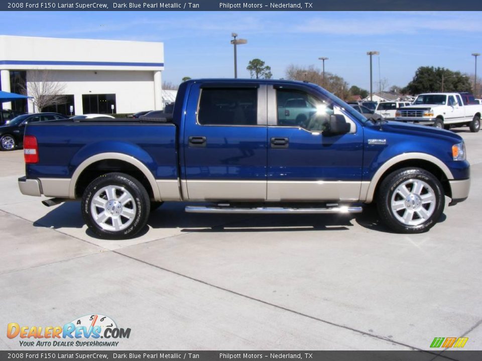 2008 Ford F150 Lariat SuperCrew Dark Blue Pearl Metallic / Tan Photo #2