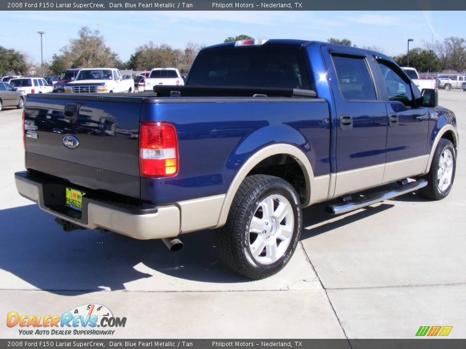 2008 Ford F150 Lariat SuperCrew Dark Blue Pearl Metallic / Tan Photo #3