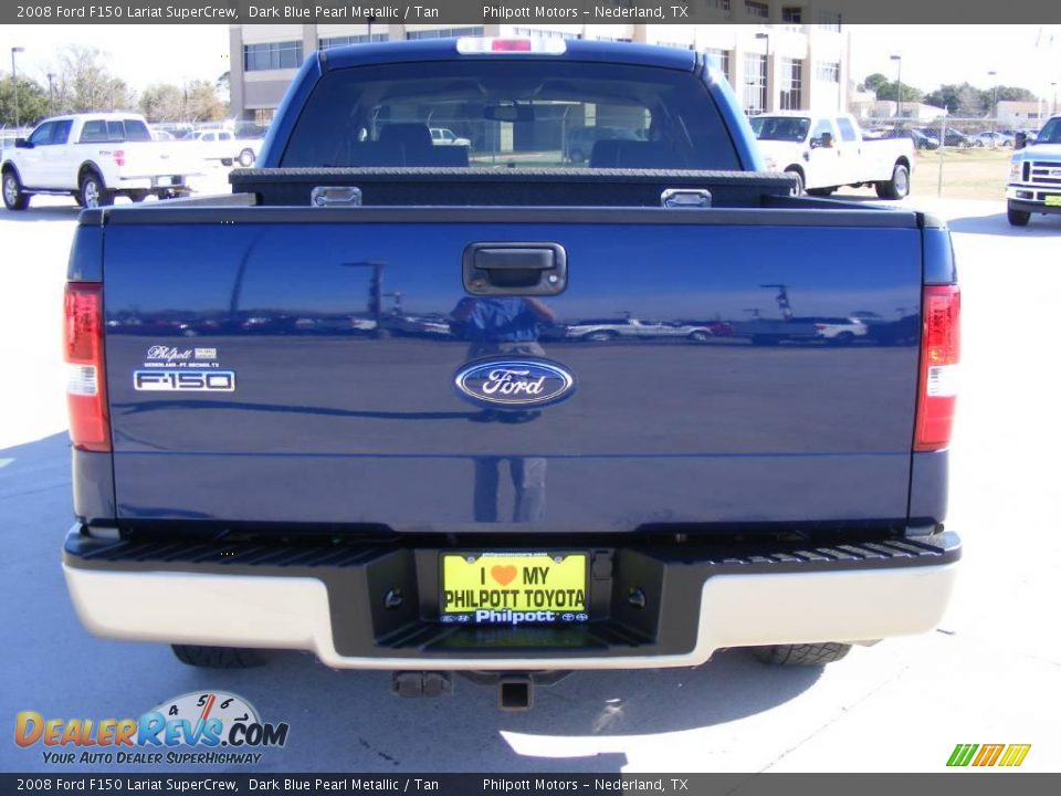 2008 Ford F150 Lariat SuperCrew Dark Blue Pearl Metallic / Tan Photo #4