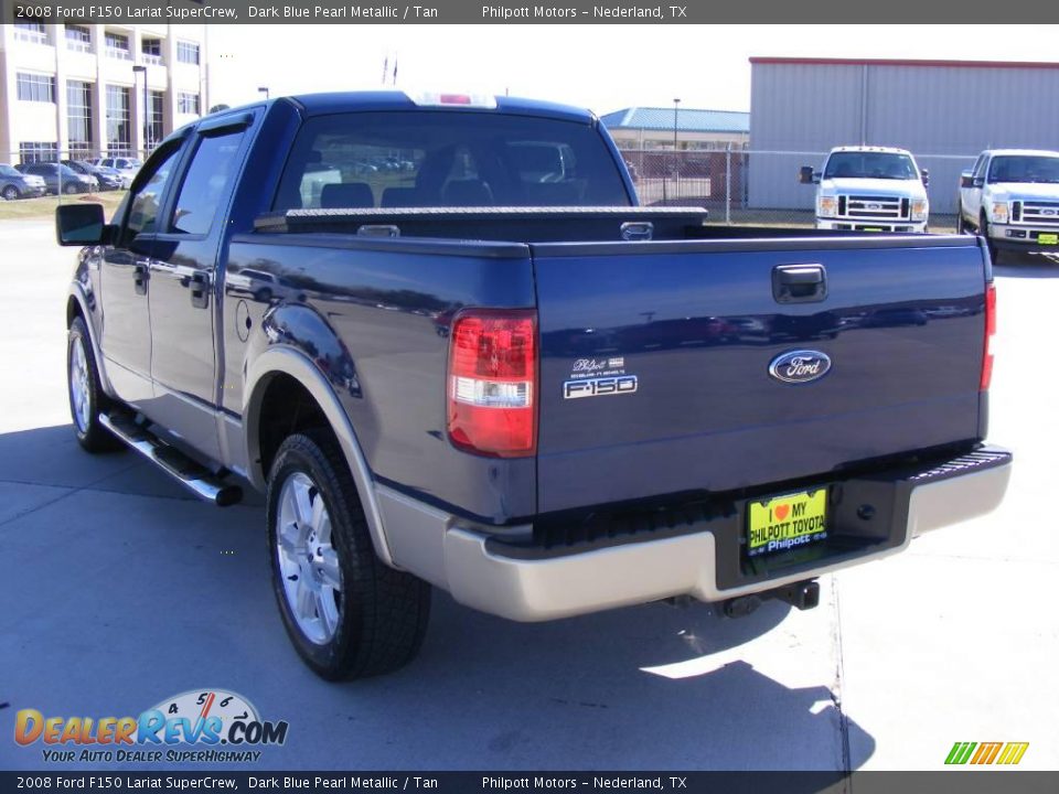 2008 Ford F150 Lariat SuperCrew Dark Blue Pearl Metallic / Tan Photo #5