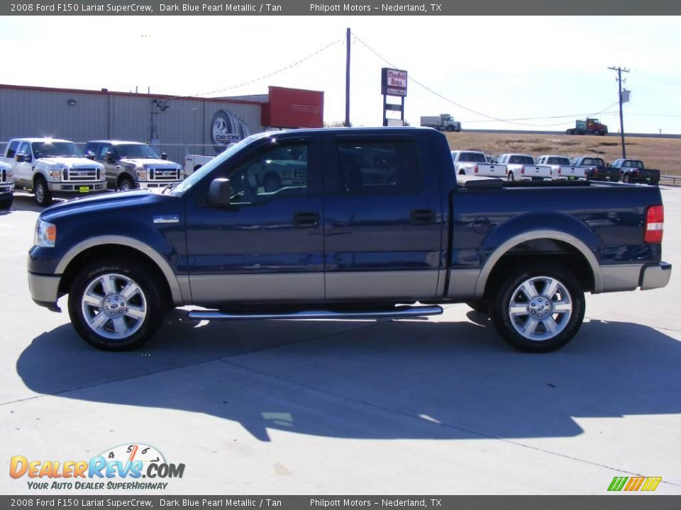 2008 Ford F150 Lariat SuperCrew Dark Blue Pearl Metallic / Tan Photo #6