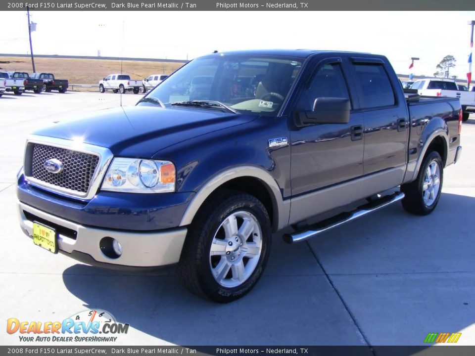 2008 Ford F150 Lariat SuperCrew Dark Blue Pearl Metallic / Tan Photo #7