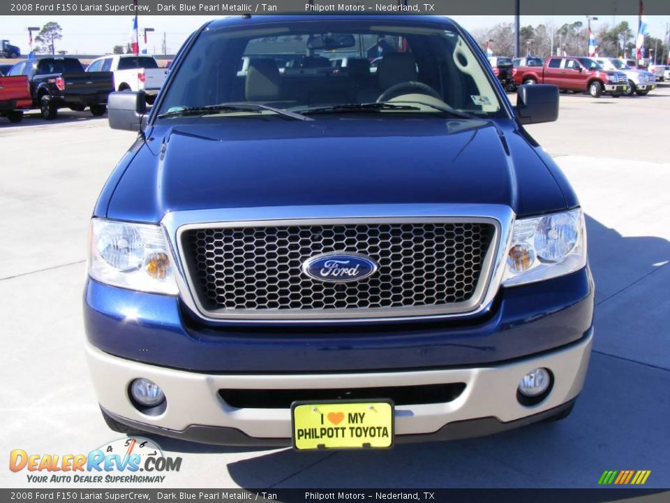 2008 Ford F150 Lariat SuperCrew Dark Blue Pearl Metallic / Tan Photo #8